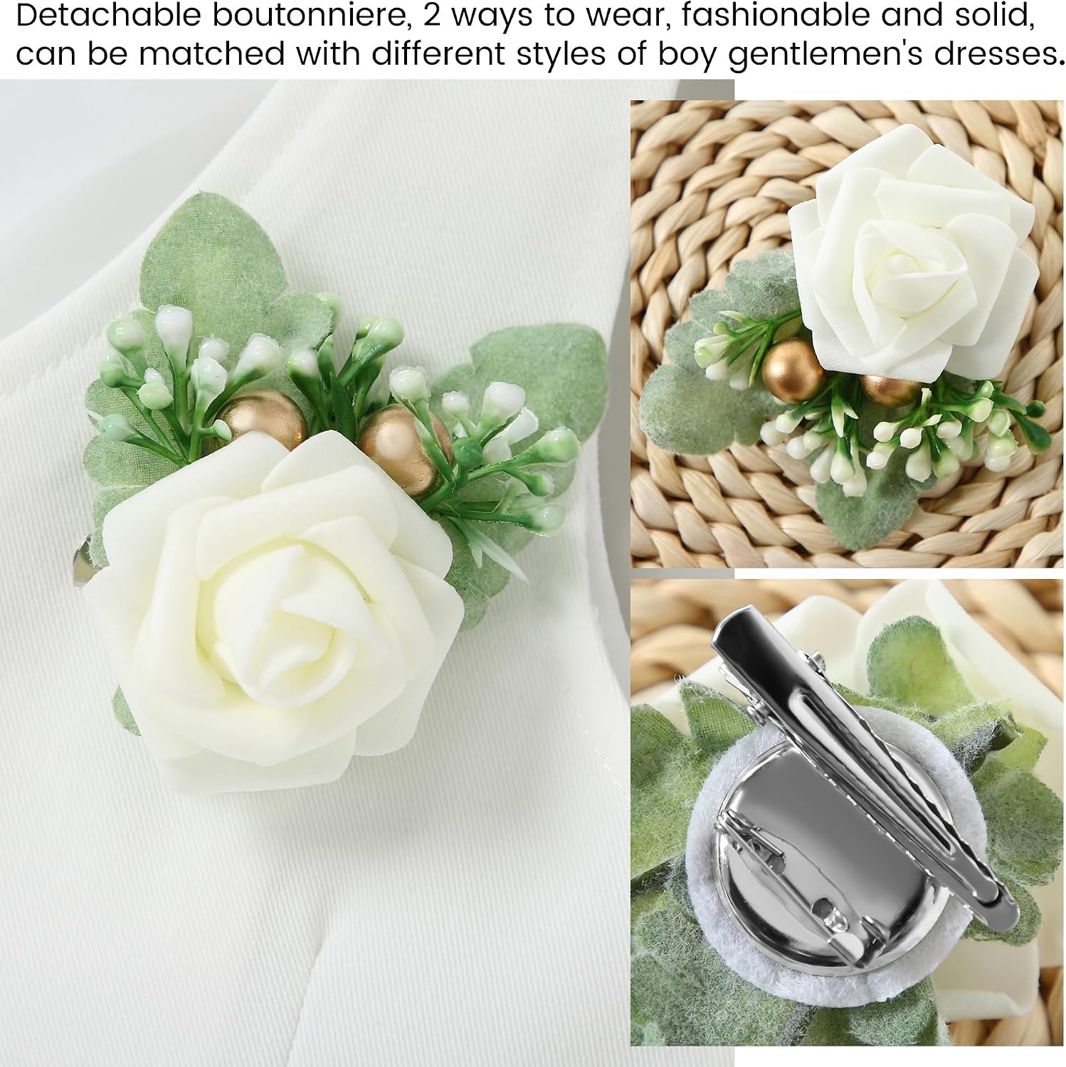 Detalle de ZOEREA Baby Jungen Gentleman Anzug-Set (0–18 Monate) für Hochzeit, Taufe & Festlichkeiten