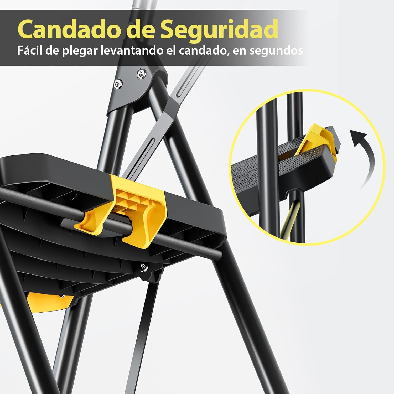 Detalle 2 de KINGRACK Escalera plegable 4 peldaños 360 kg