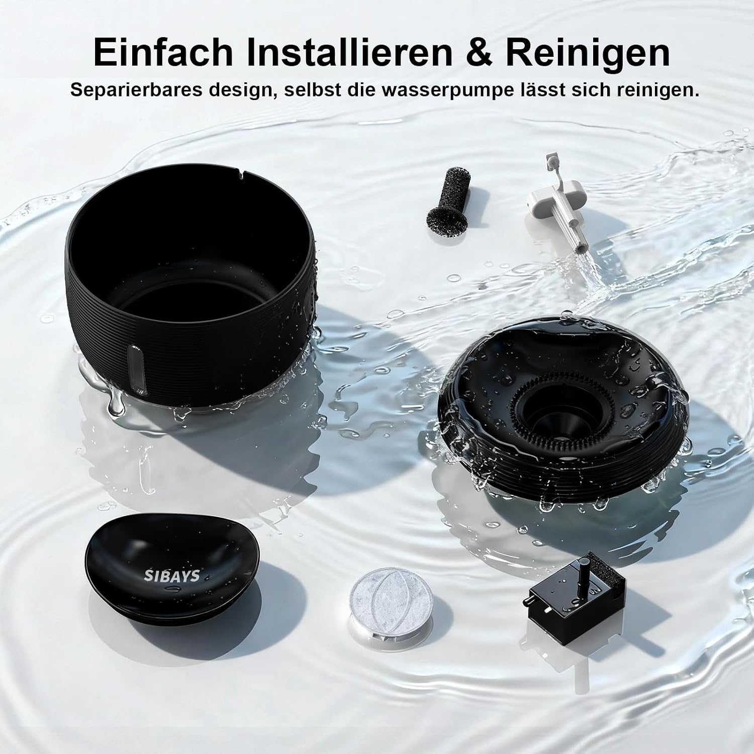 Detalle 2 de SIBAYS Trinkbrunnen für Katze 3,5 l