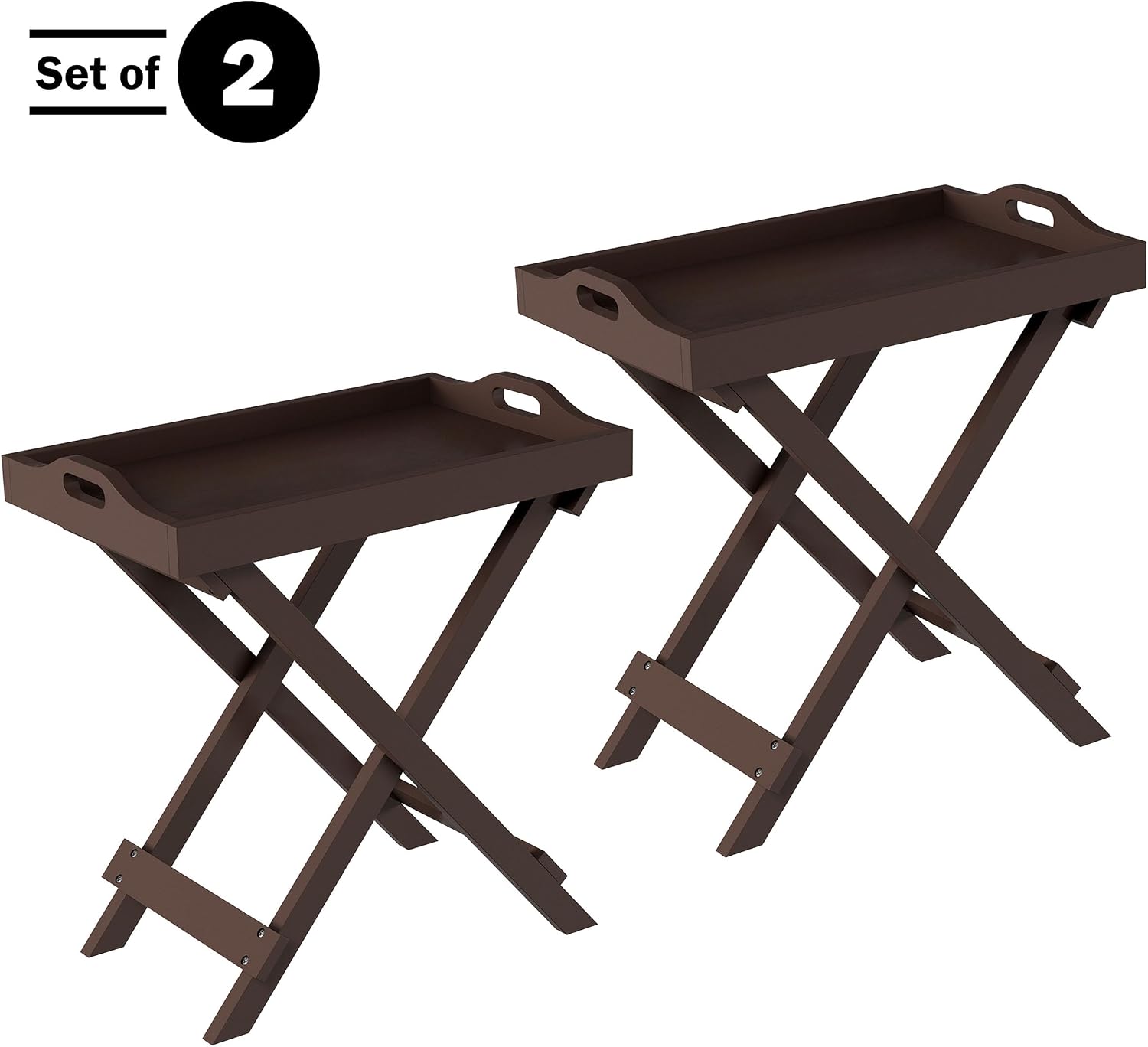 Detalle 1 de Lavish Home Folding TV Tray Tables, Brown