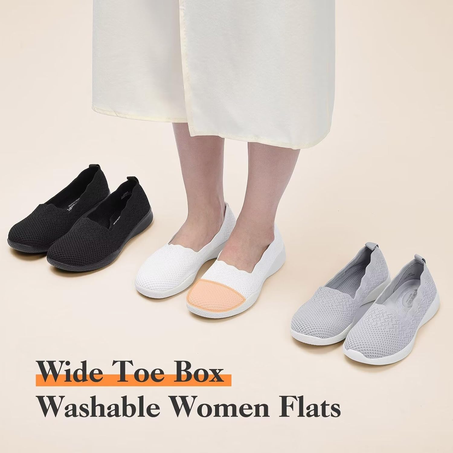 Thumbnail 5 de Puxowe Women's Walking Shoes: Lightweight Knit Slip-On Mesh Trainers