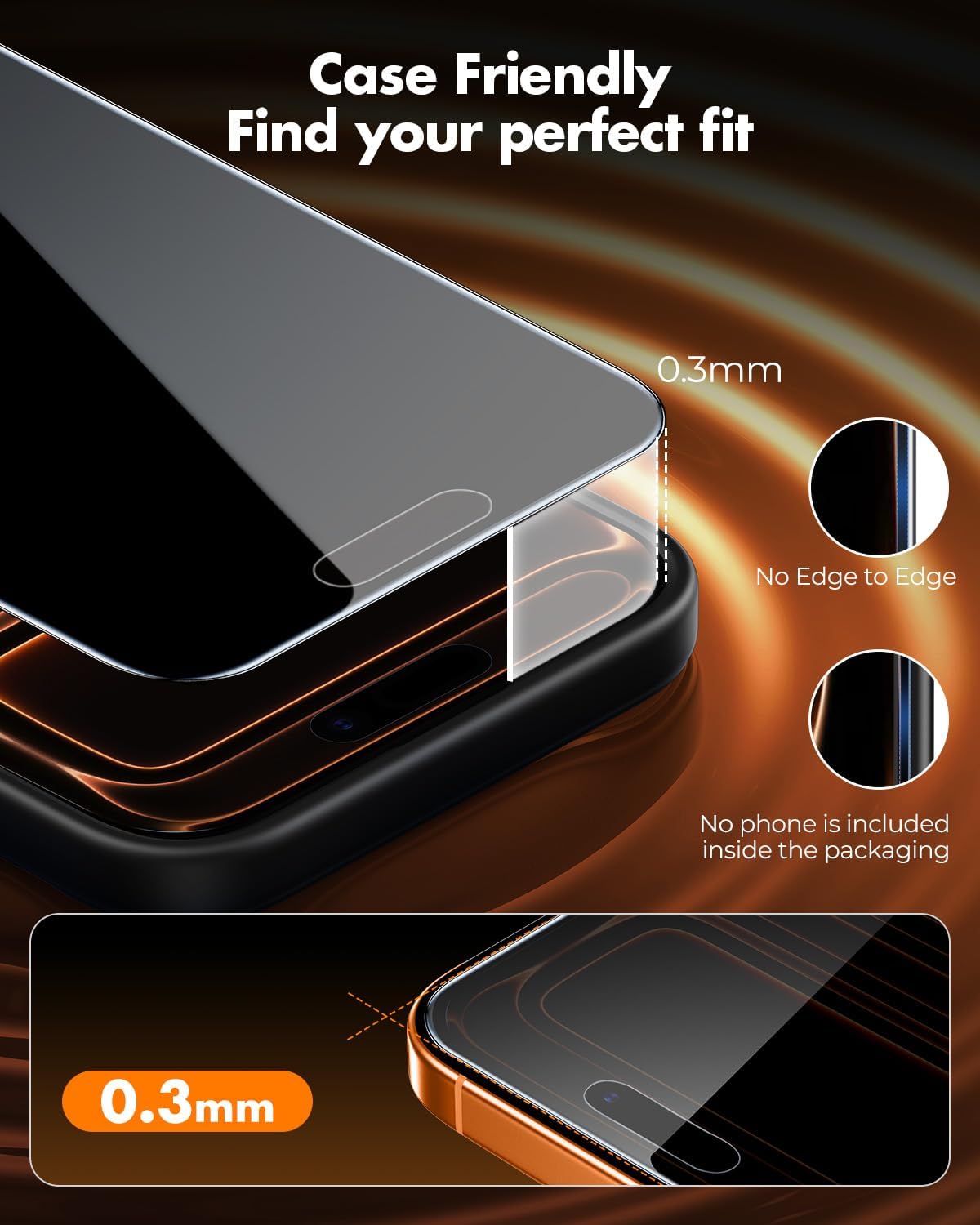Detalle de UNBREAKcable Privacy Screen Protector for iPhone 17 Pro Max with QuickSet Box (2-Pack, 6.9')
