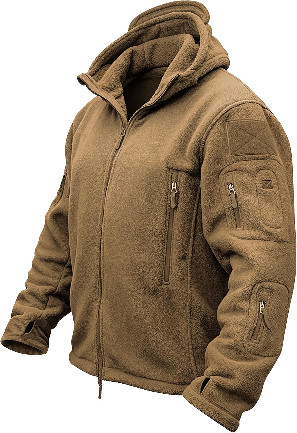 Detalle de TACVASEN EZ-P9XR-B63Y Men's Full-Zip Fleece Jacket with Hood