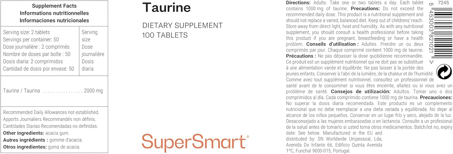 Thumbnail 1 de Taurine Supersmart – soutien polyvalent pour l’effort physique et la concentration