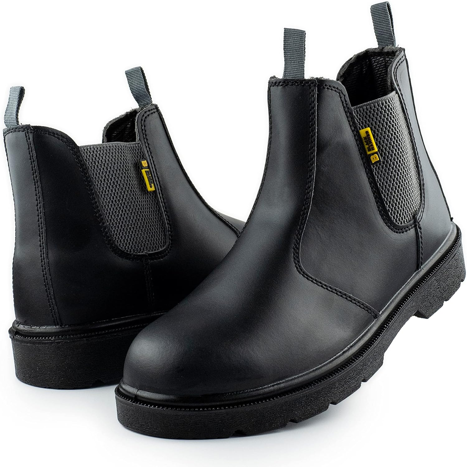 Detalle de Black Hammer Men’s Chelsea Safety Work Boots (Smooth Leather) Steel Toe Cap, S3 SRC