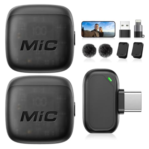 Detalle de DESMAX Wireless Lavalier Microphone for iPhone & Android (Mini Mic)