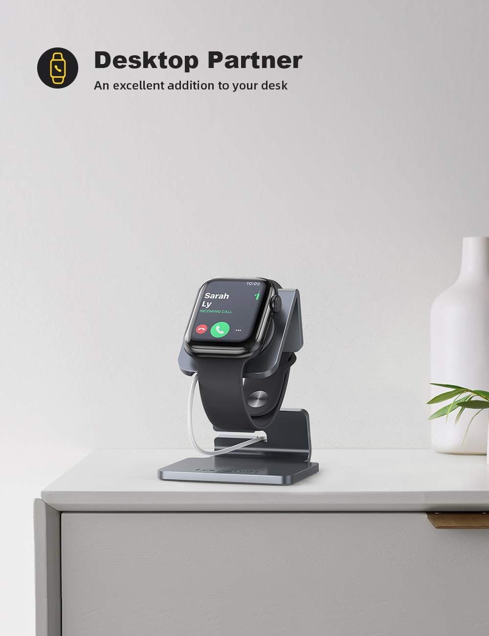 Thumbnail 3 de Lamicall Stand for Apple Watch – Desk Stand and Charging Dock (Gray)