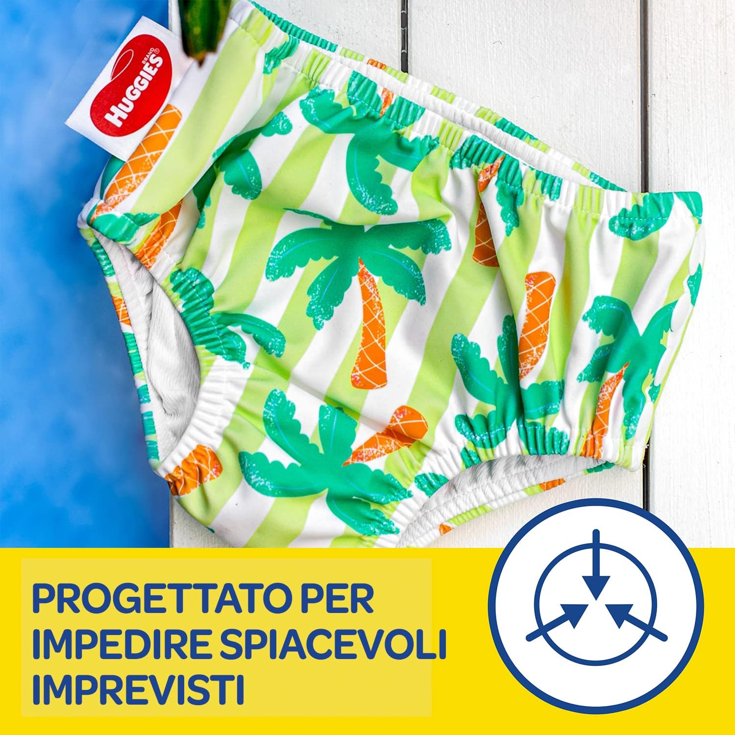 Thumbnail 4 de Huggies Little Swimmers Pannolino Costumino Taglia 3-4 (11-14 kg) – Riutilizzabile, Fantasia Tropicale