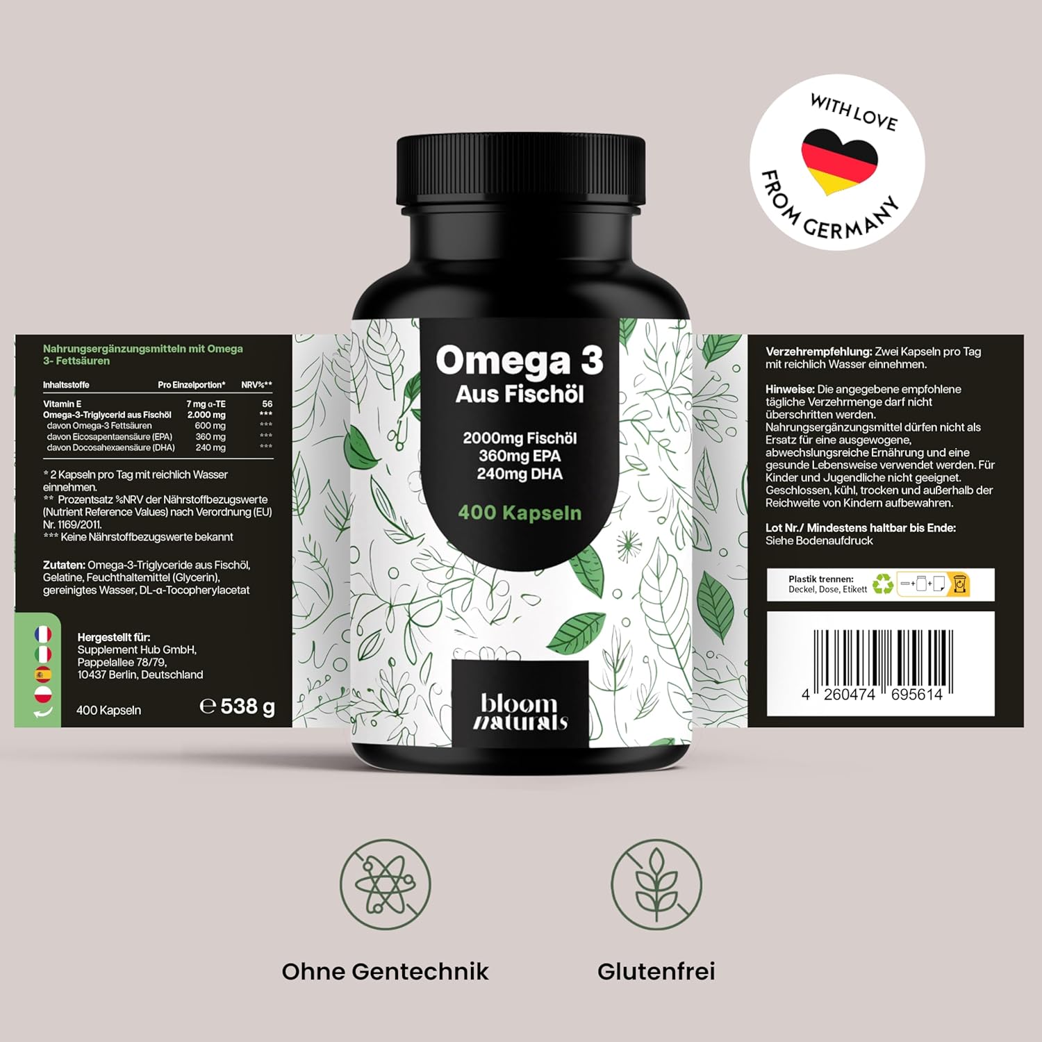 Thumbnail 6 de Omega 3 Kapseln Hochdosiert 400 Kapseln