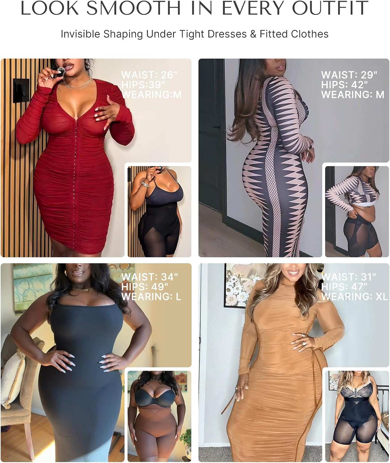 Thumbnail 4 de SHAPELLX High-Waisted Shapewear Shorts for Women, Tummy Control and Butt Lift