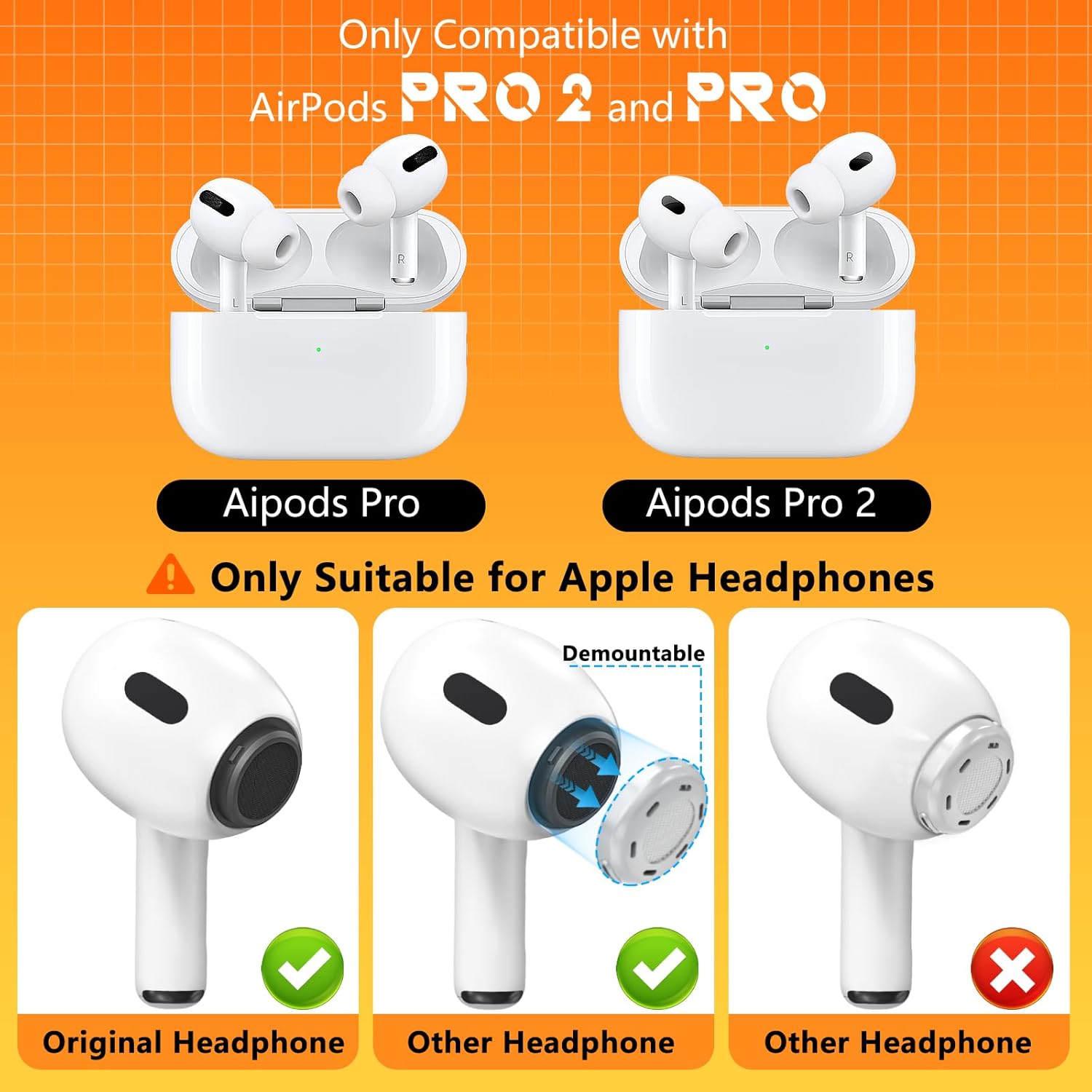 Detalle de AirPods Pro ear tips replacement set, 4 sizes