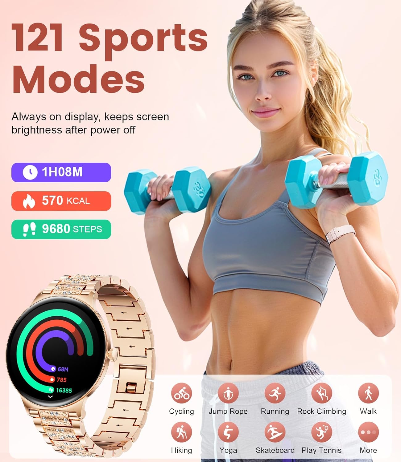 Detalle 2 de LIGE Smart Watch for Women with Bluetooth Call and 1.43" AMOLED Screen
