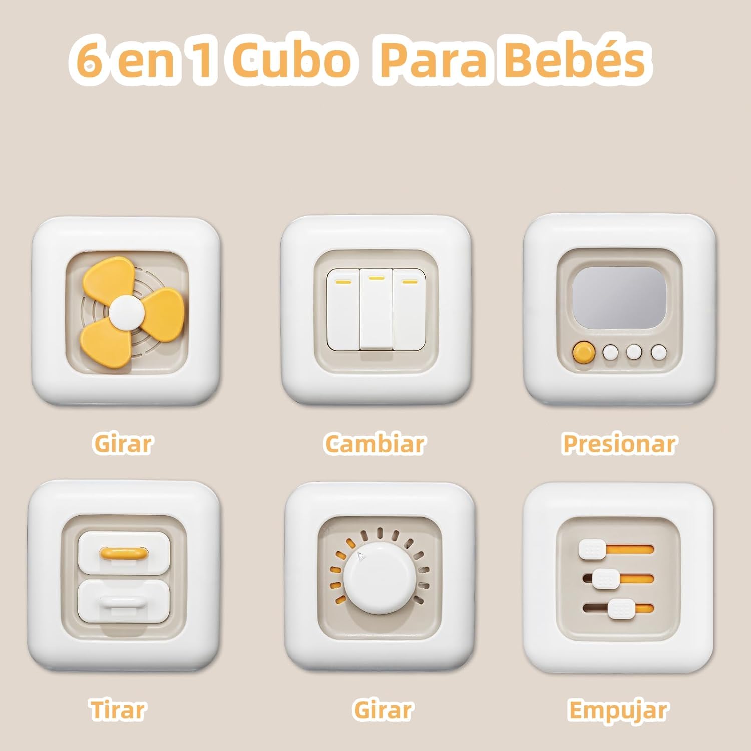 Detalle de VORENUS Cubo de actividades 6 en 1 Montessori para bebés