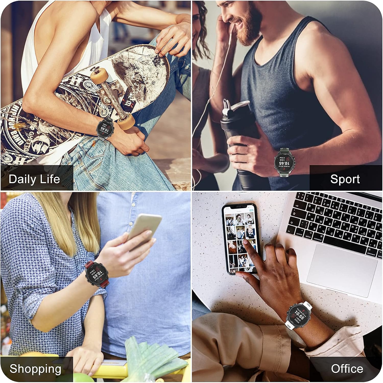 Thumbnail 6 de OVERSTEP Compatible 22mm Silicone Strap for Vivoactive 4