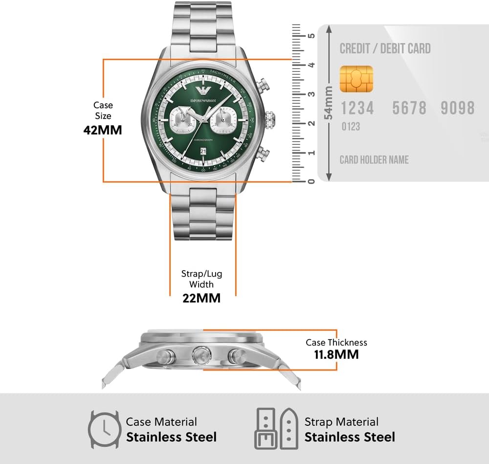 Thumbnail 6 de Emporio Armani Herrenuhr Quarz-Chronograph 42 mm Edelstahlgehäuse