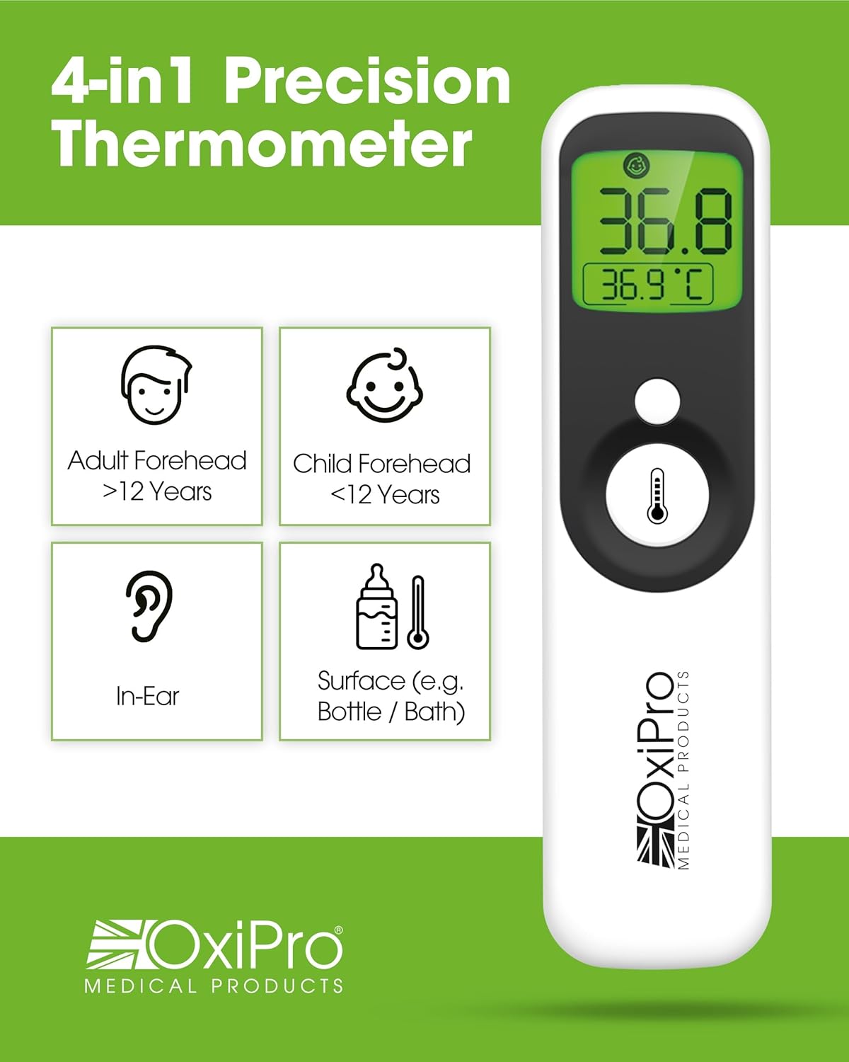 Thumbnail 3 de OxiPro TH1 infrared thermometer 4‑mode 👶