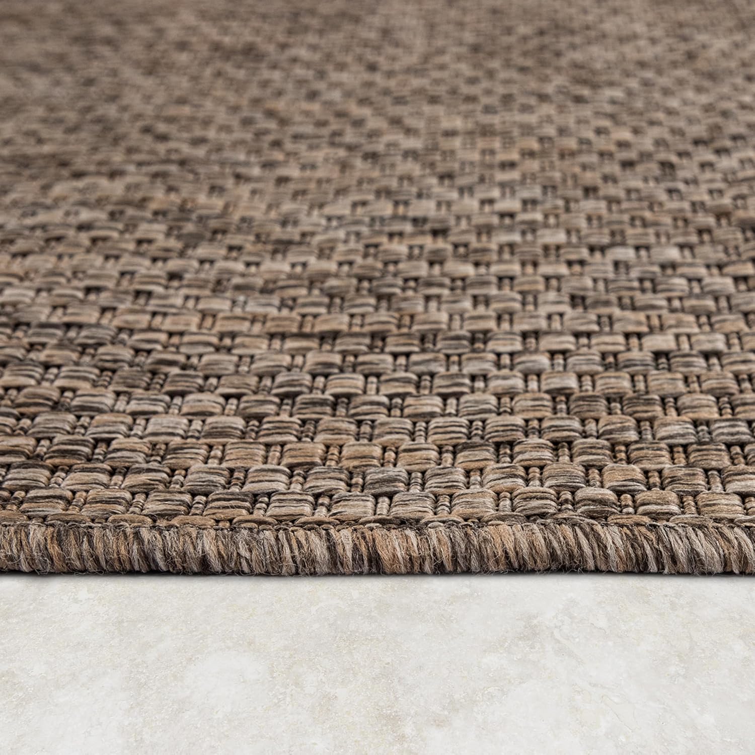Thumbnail 2 de Outdoor Teppich Paco Home Flachgewebe in Sisaloptik, wetterfest & pflegeleicht – Taupe (60 x 100 cm)
