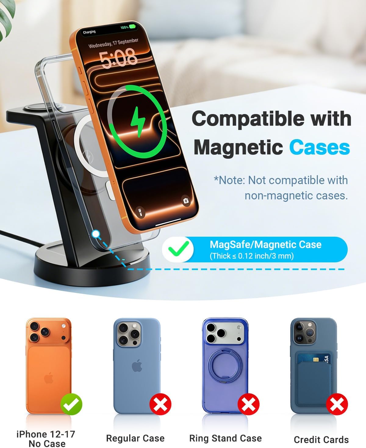 Detalle 1 de SMILE STATION 25W 3-in-1 Magnetic Wireless Charging Station for Apple