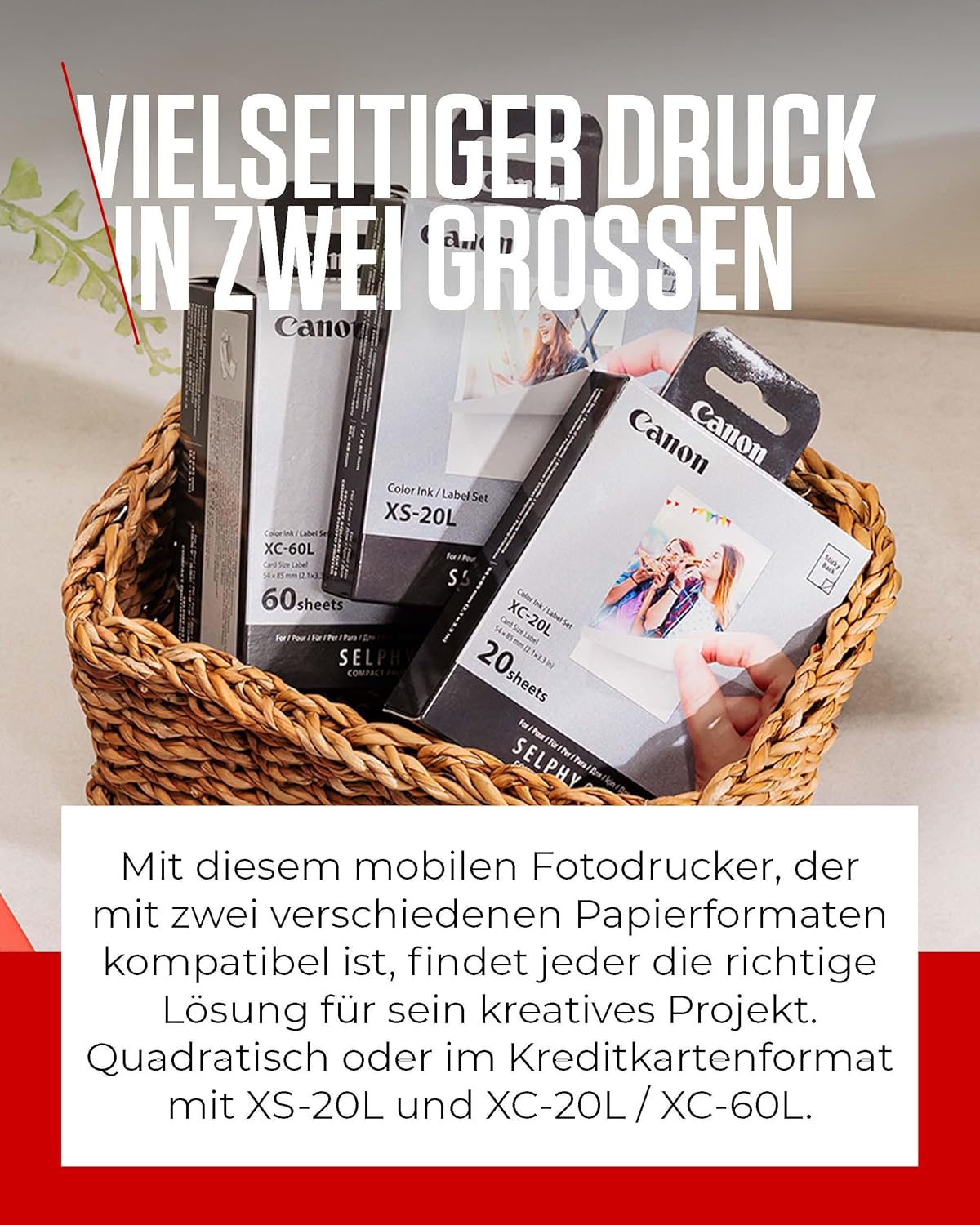 Thumbnail 4 de Canon SELPHY QX20 mobiler Fotodrucker – WLAN-Direktdruck vom Smartphone (Dunkelgrau, ohne Farband/Papier)