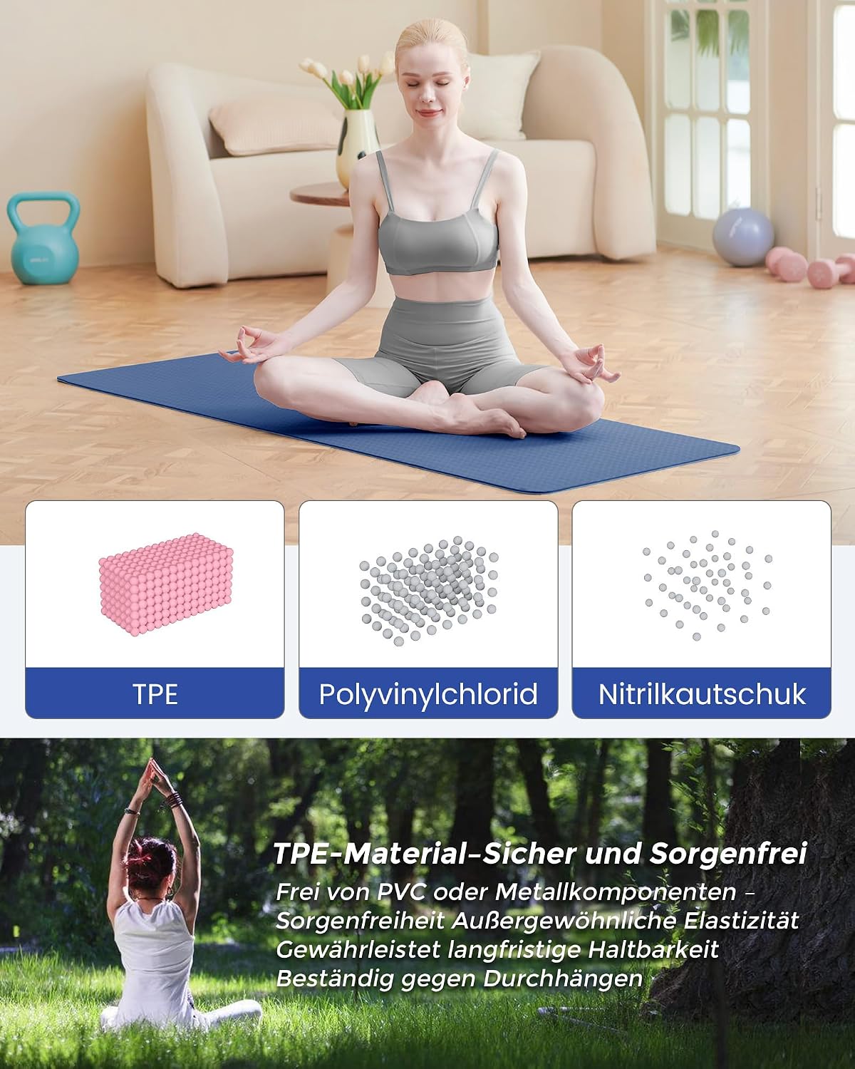 Detalle 2 de Oak & Tea Yoga Mat 183x61x0,6 cm