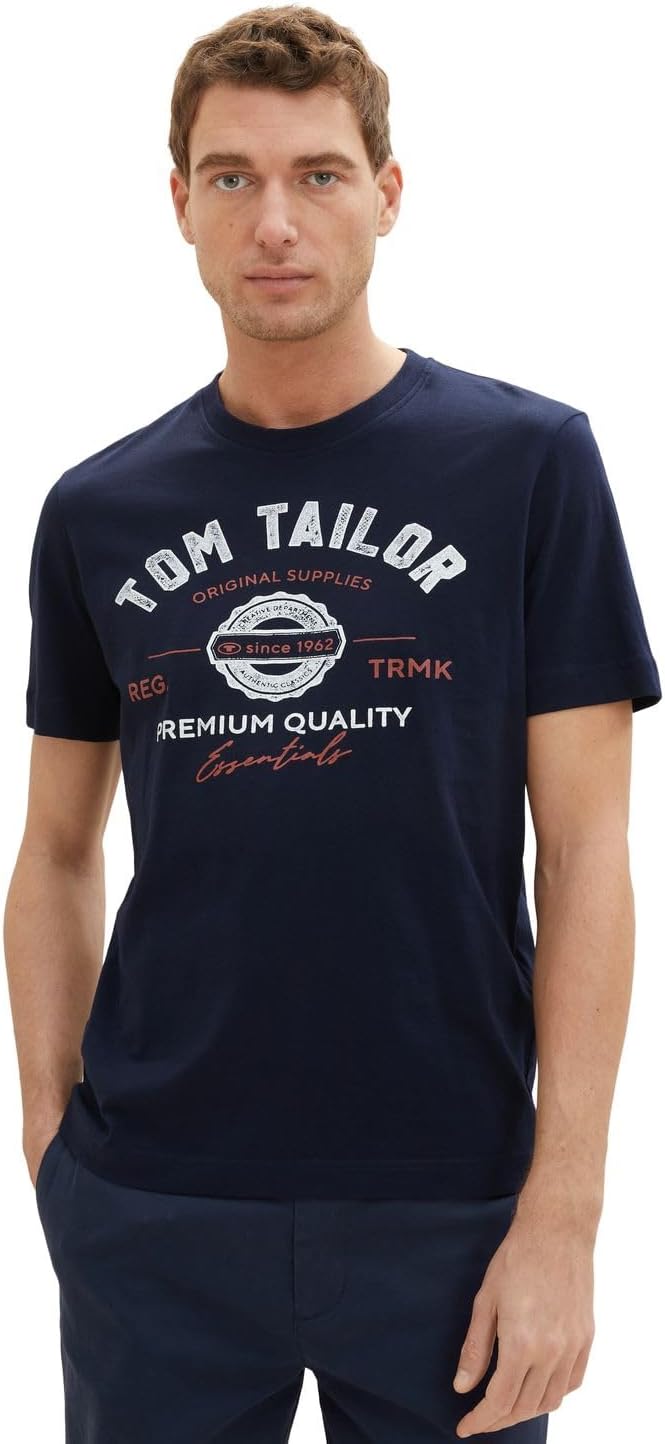 Thumbnail 6 de TOM TAILOR Herren T-Shirt aus Baumwolle mit Logo-Print