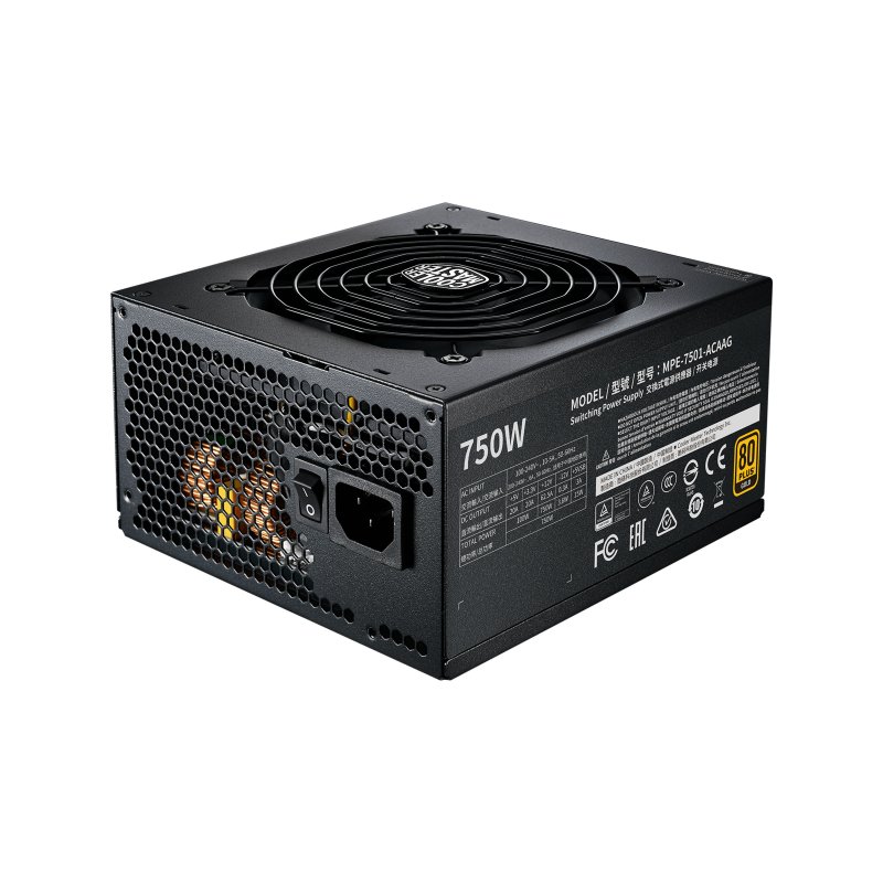 Detalle de Cooler Master MWE Gold 750 V2: fuente modular 750 W con certificación 80 Plus Gold