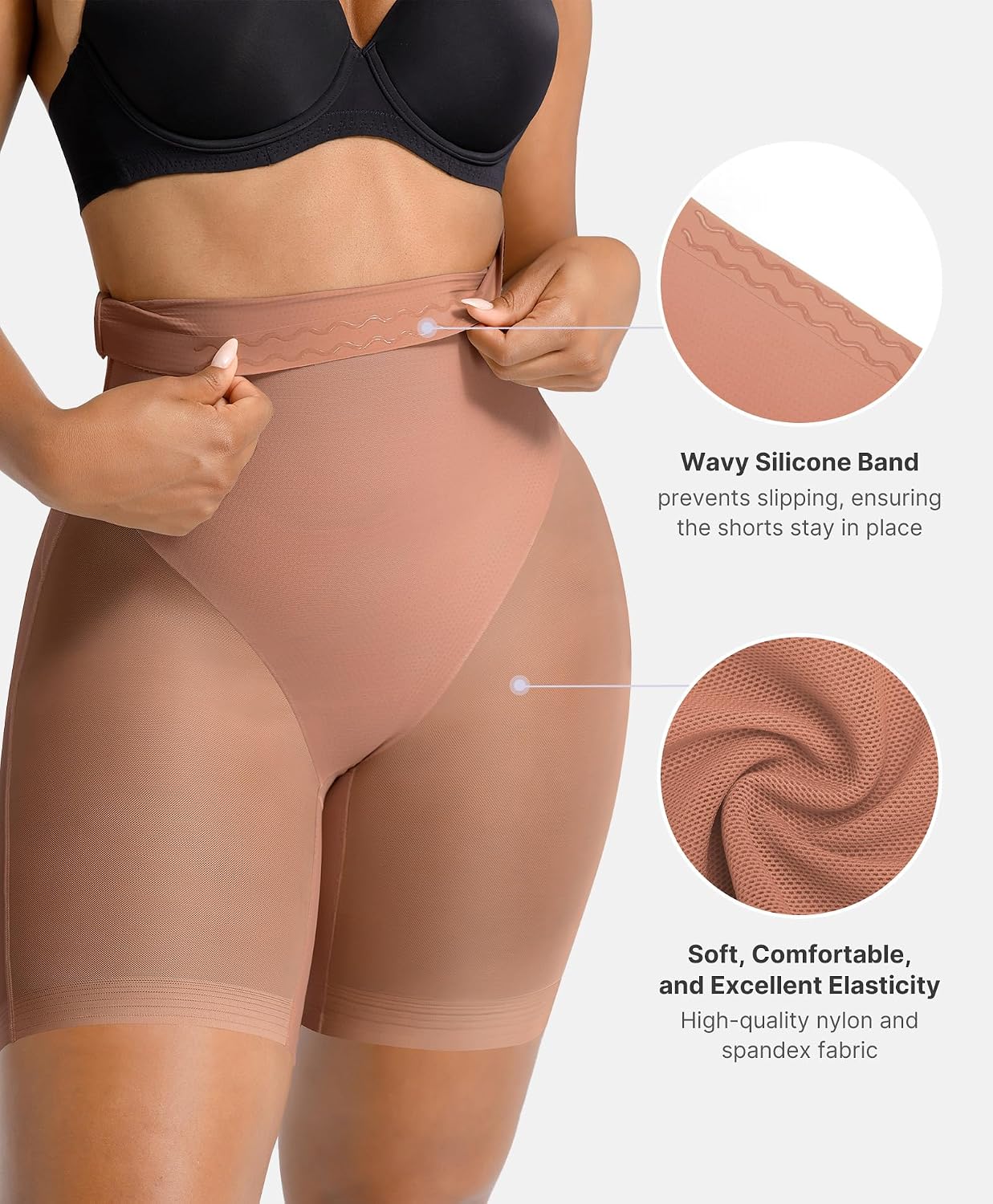 Detalle de SHAPELLX Women's Shapewear Shorts ⚙