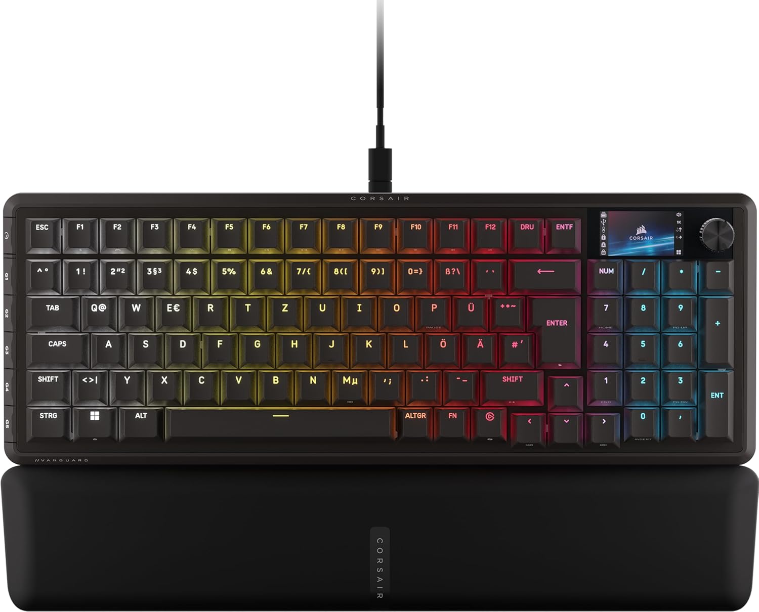 Detalle de Corsair Vanguard PRO 96 – kabelgebundene Hall-Effekt-Gaming-Tastatur (QWERTZ DE) mit MGX Hyperdrive Schalter
