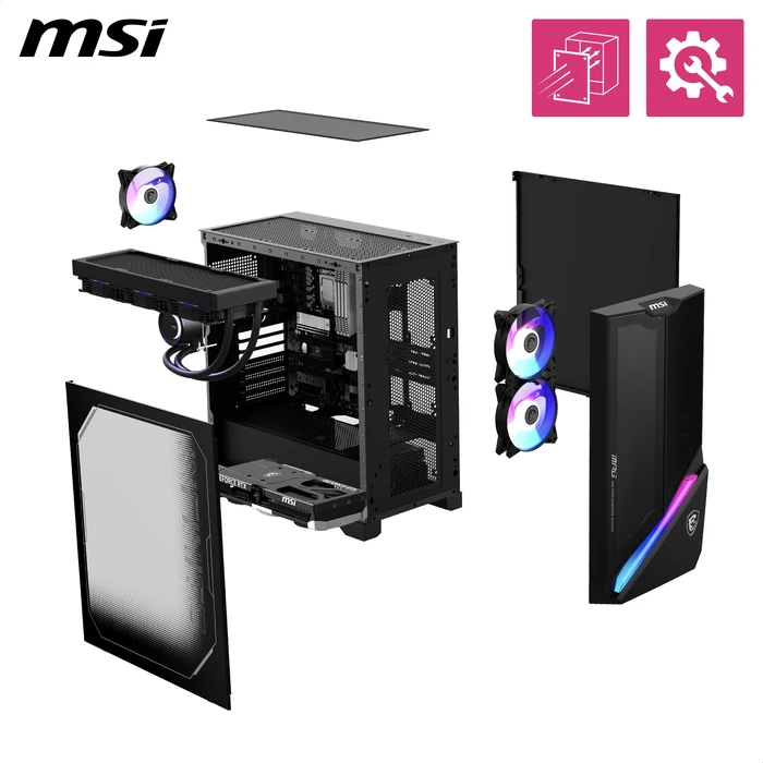 Detalle de MSI MPG Infinite X3 AI Gaming-PC mit RTX 5070 Ti
