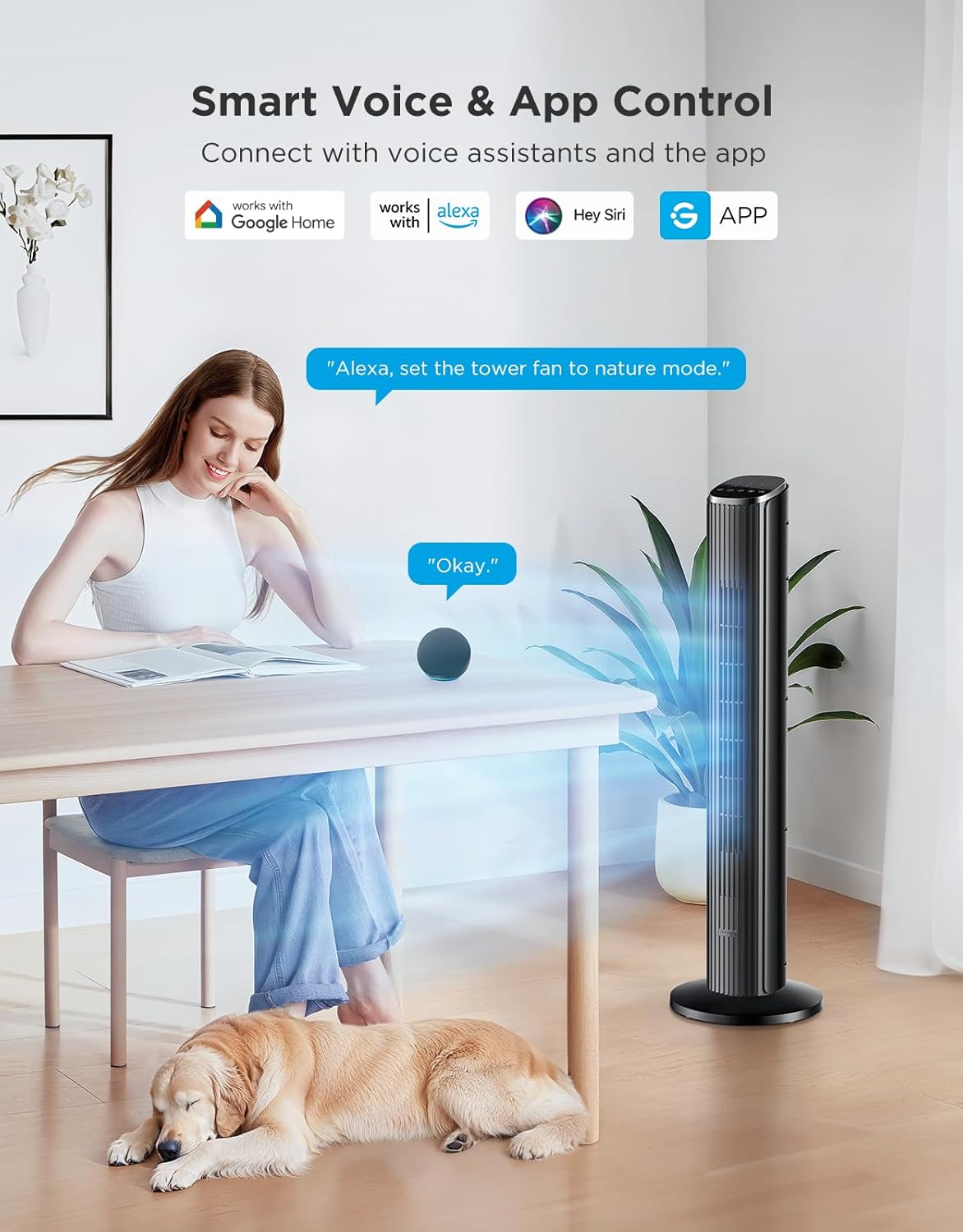 Thumbnail 1 de GoveeLife 36-inch Smart Tower Fan with App & Voice Control