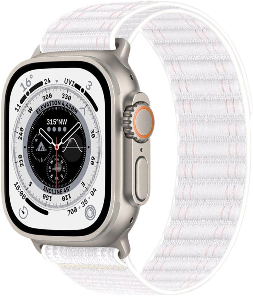 Detalle 2 de Braided Sport Loop Band for Apple Watch (46/45/44/49mm & 38/40/41/42mm) – Nylon Fabric, Adjustable 14–21cm