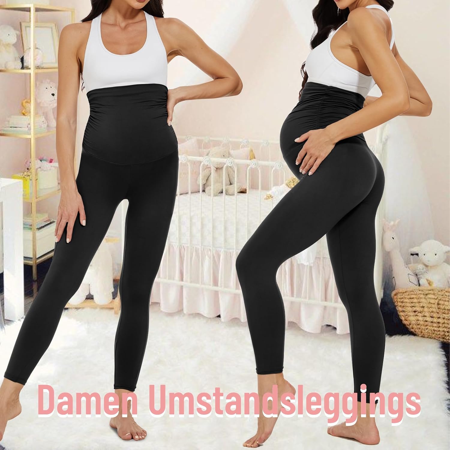 Thumbnail 1 de AMIYOYO Damen High-Waist Schwangerschaftslegging mit Blickdichte