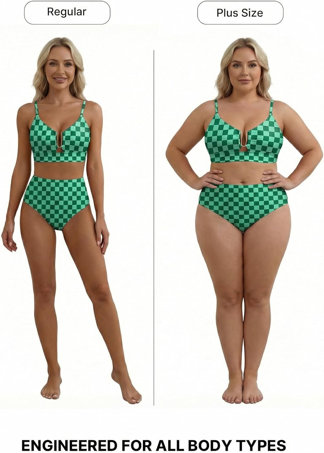 Thumbnail 4 de Herseas Women’s 2-Piece High-Waisted U-Wire Bikini Set (Floral Print) — Crisscross Back