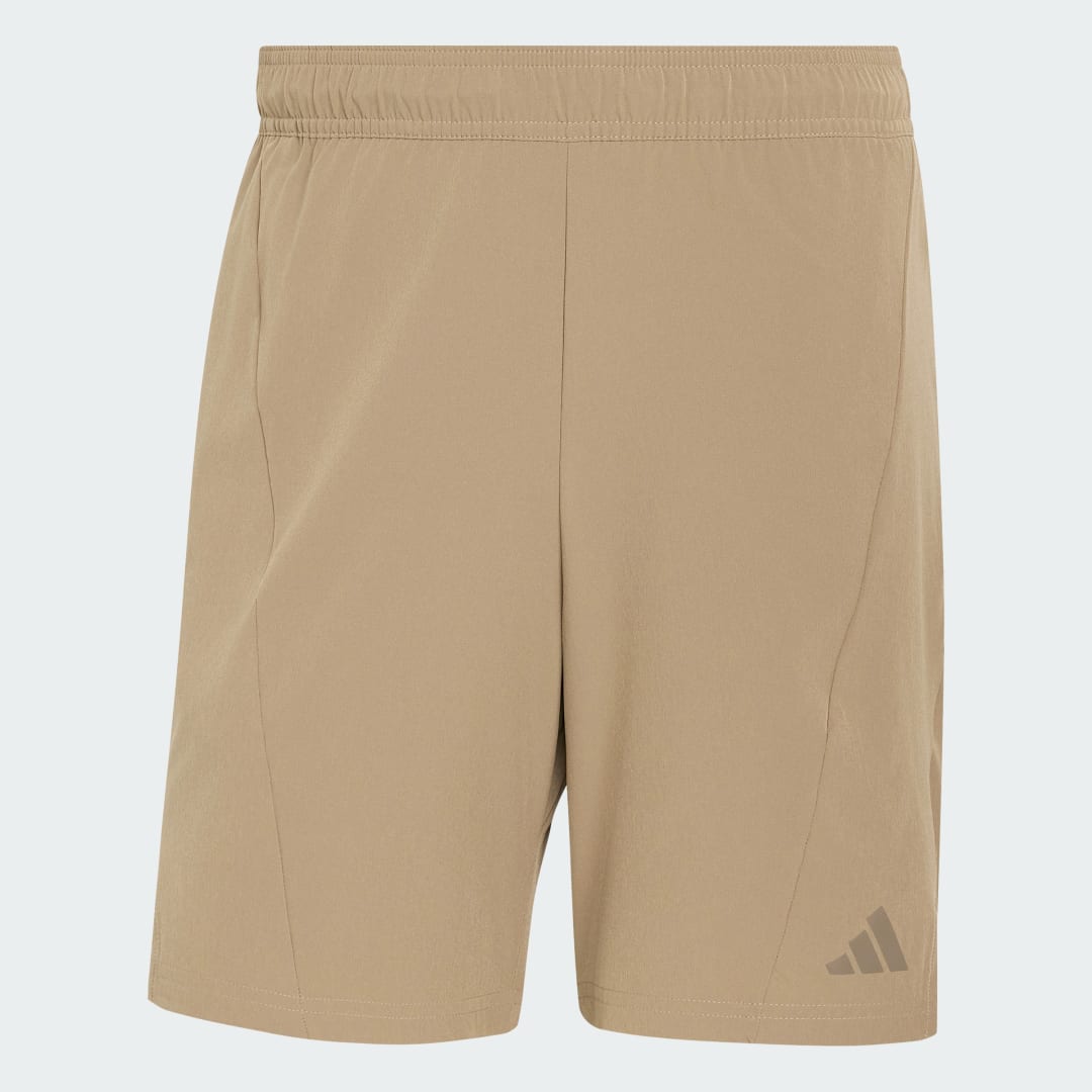 Detalle de Pantalón corto Designed for Training Workout de Adidas – Beige para entrenar con comodidad