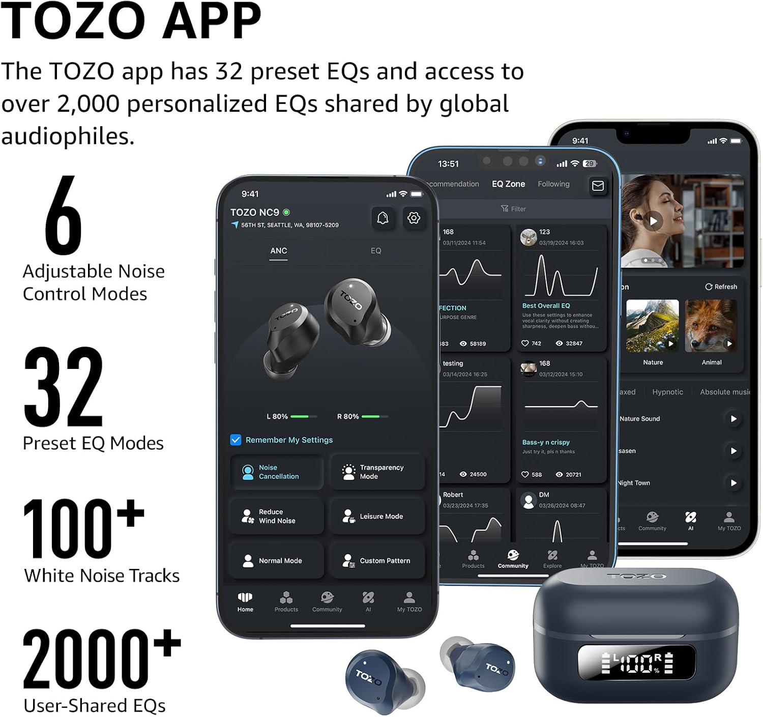 Detalle 2 de TOZO NC9 Hybrid ANC Earbuds Review