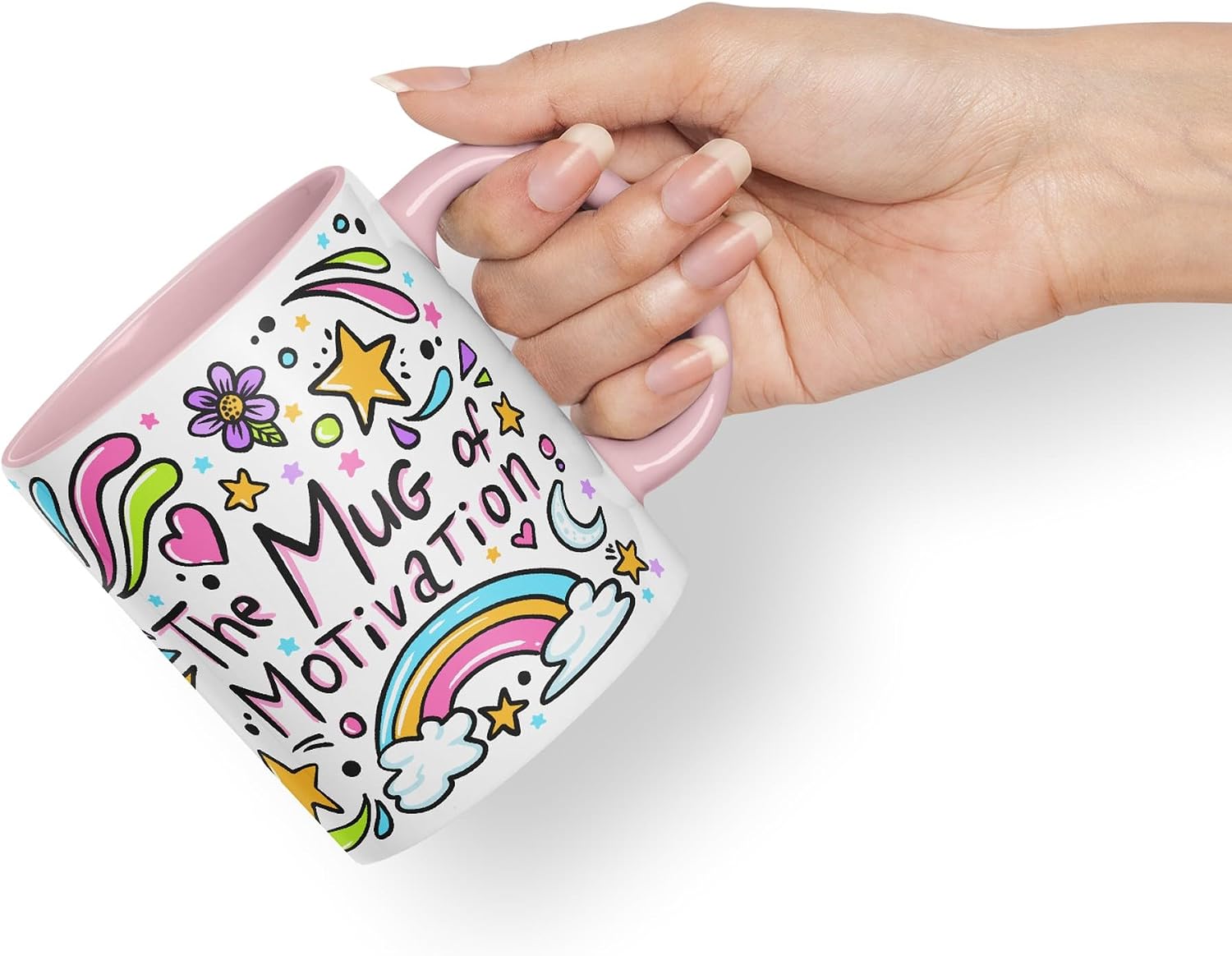Thumbnail 4 de Vixar Motivation Ceramic Mug (Pink) – Coloured 325 ml tea or coffee gift cup