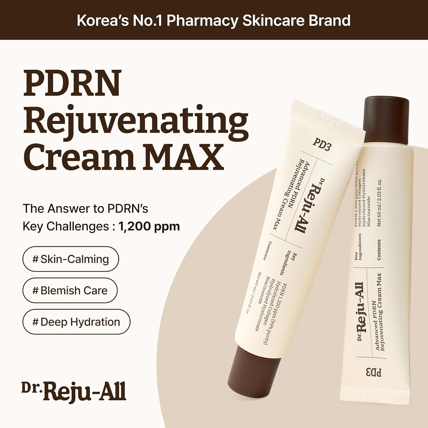 Detalle 2 de Dr.Reju-All Advanced PDRN Rejuvenating Cream Max (1200ppm) Gel Moisturizer, 2 Fl Oz