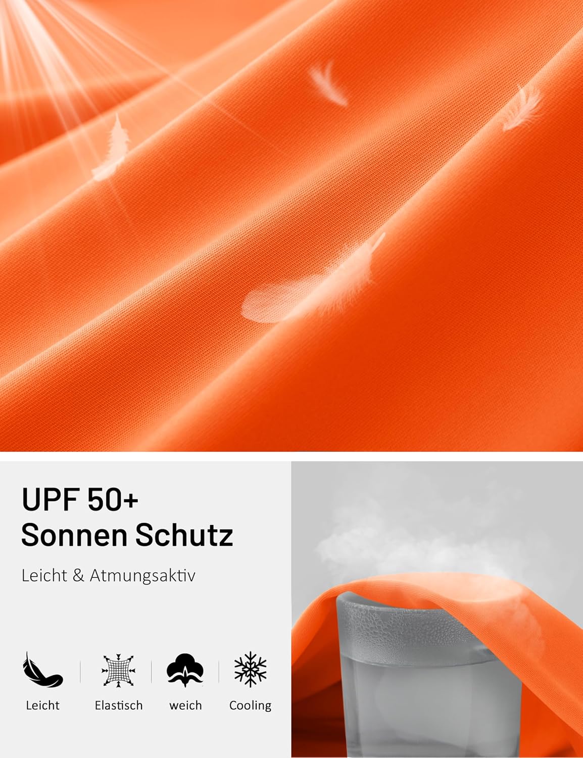 Detalle 2 de TACVASEN Herren UPF 50+ UV-Langarmshirt als Rashguard für Outdoor, Angeln, Schwimmen & Surfen