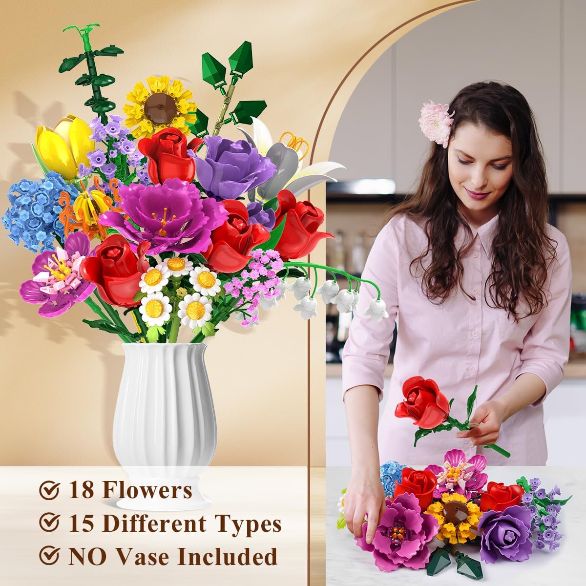 Thumbnail 1 de PLAXSOON Blumen Bauspielzeug 1065 Stein