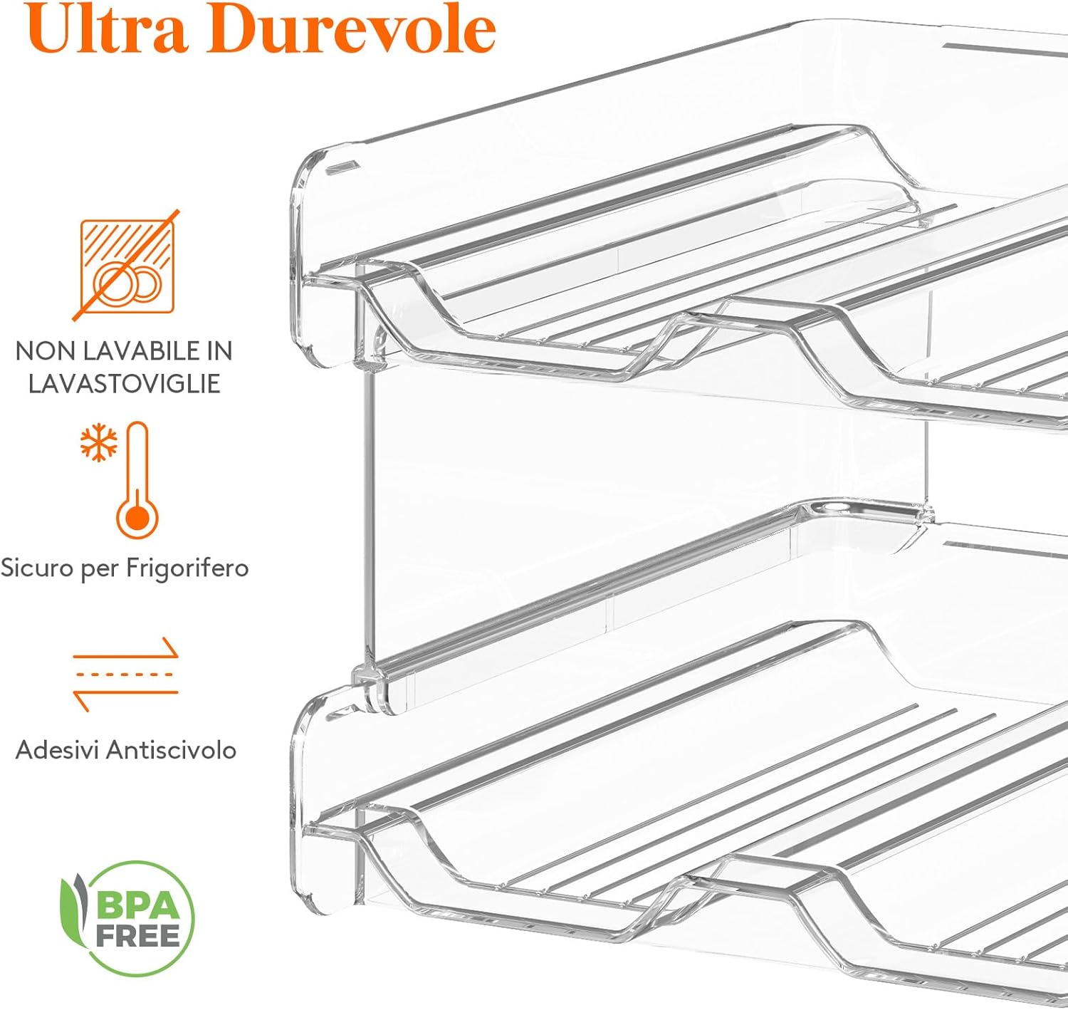 Thumbnail 2 de Lifewit Portabottiglie Impilabile Trasparente 8 posti