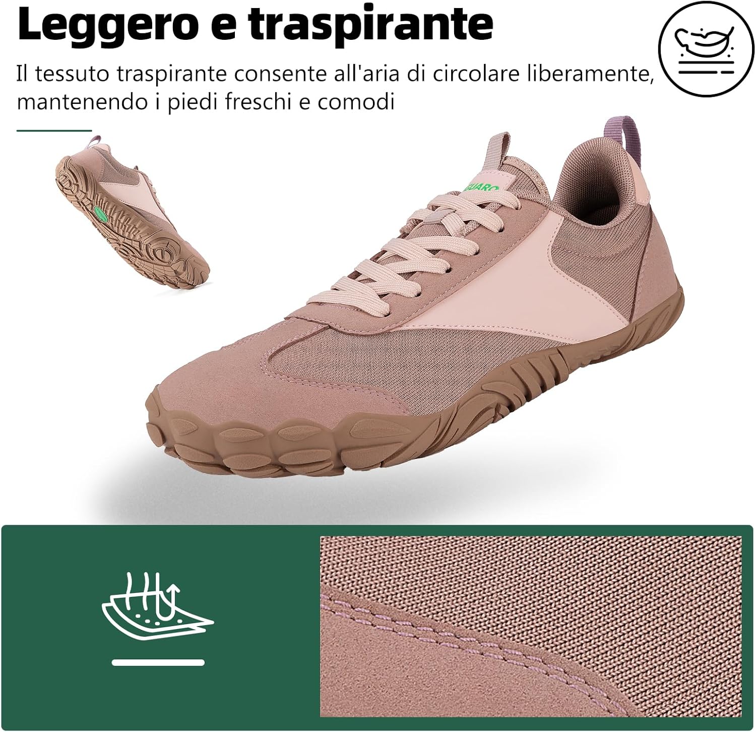 Detalle 2 de SAGUARO Barefoot Shoes Unisex Sneakers Piedi Nudi Minimaliste Traspiranti Leggera