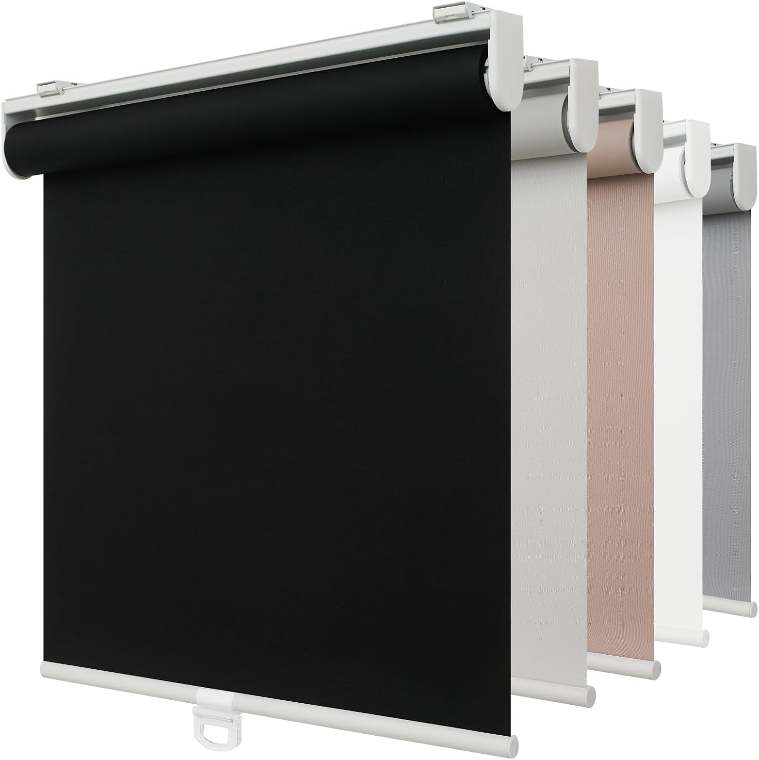 Detalle de SHADEMOON SHADEMOON006-1 Cordless Blackout Roller Shade, Black, 66W x 183H cm