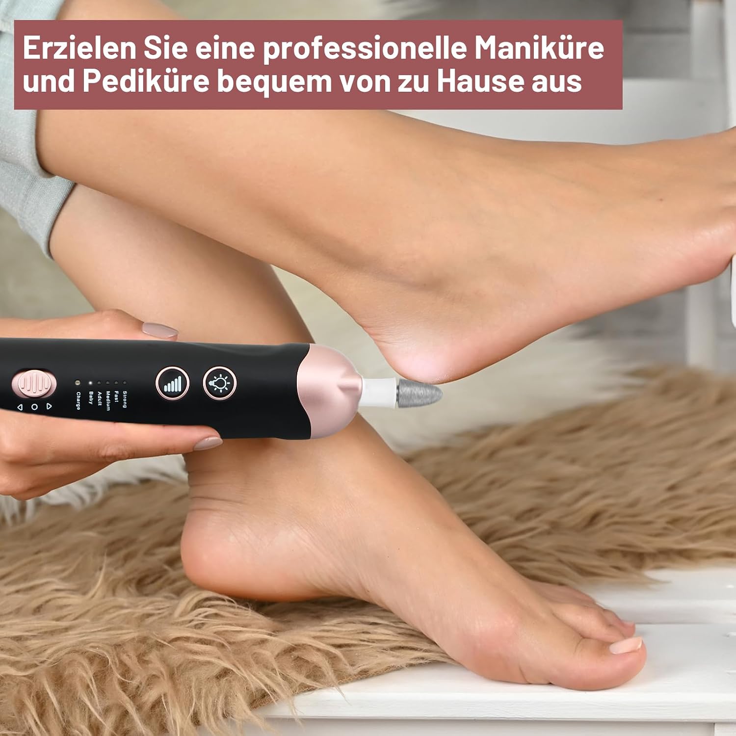 Detalle 2 de AOMEES Elektrische Nagelfräser Set 9 Aufsätze