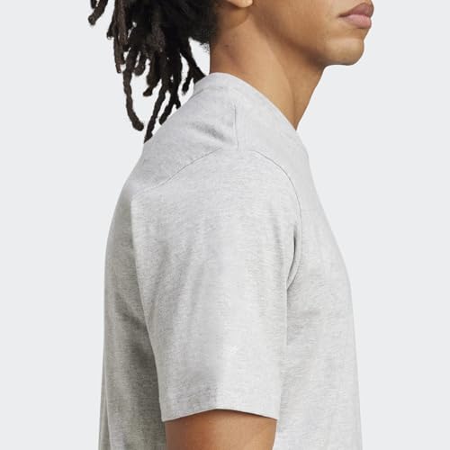 Detalle de Adidas Uomo Essentials Linear Single Jersey Shirt – Girocollo, Regular Fit, 100% Cotone