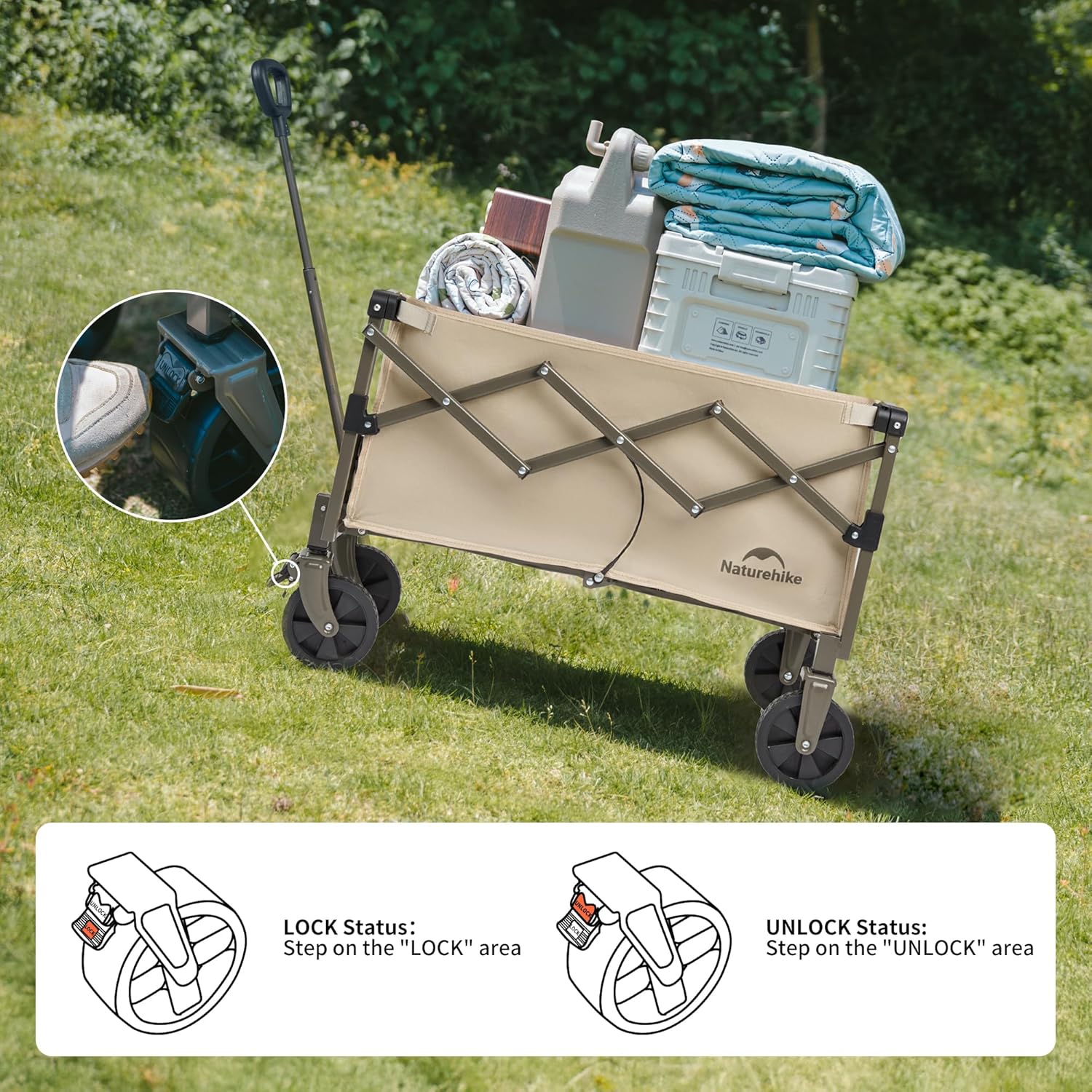 Thumbnail 6 de Naturehike Chariot à Main Pliable – Capacité 120 kg et 70 L, idéal camping et shopping