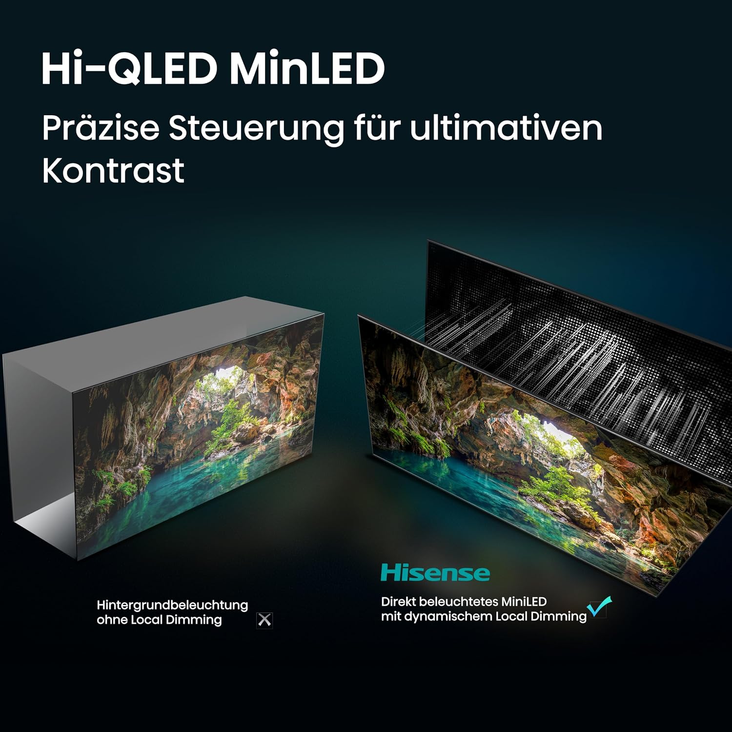 Detalle 2 de Hisense 85U7DSE – 85 Zoll 4K UHD, Hi-QLED Mini LED, AI Engine, Dolby Vision Atmos und IMAX Enhanced
