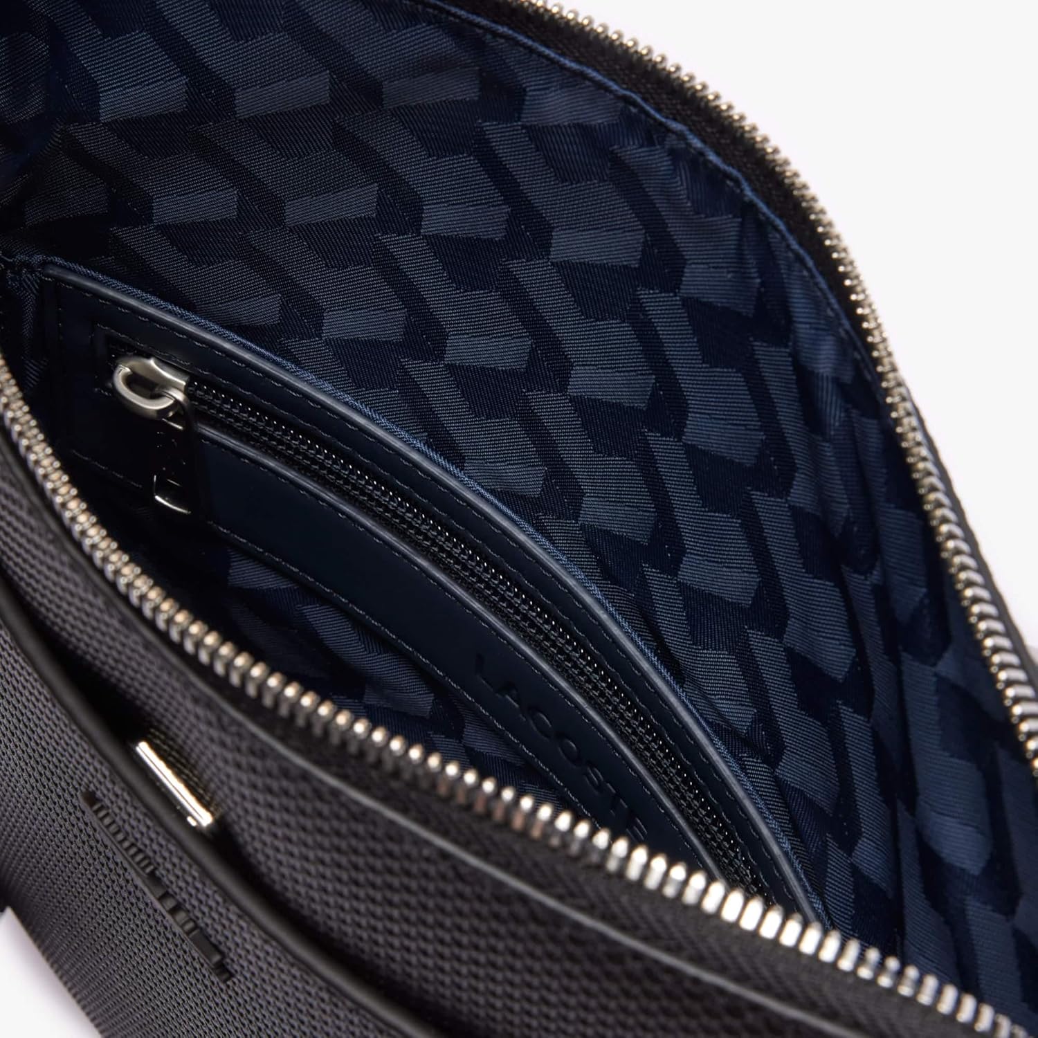 Thumbnail 5 de Lacoste Chantaco Herren-Schultertasche Schwarz – italienisches Leder, 3 Fächer