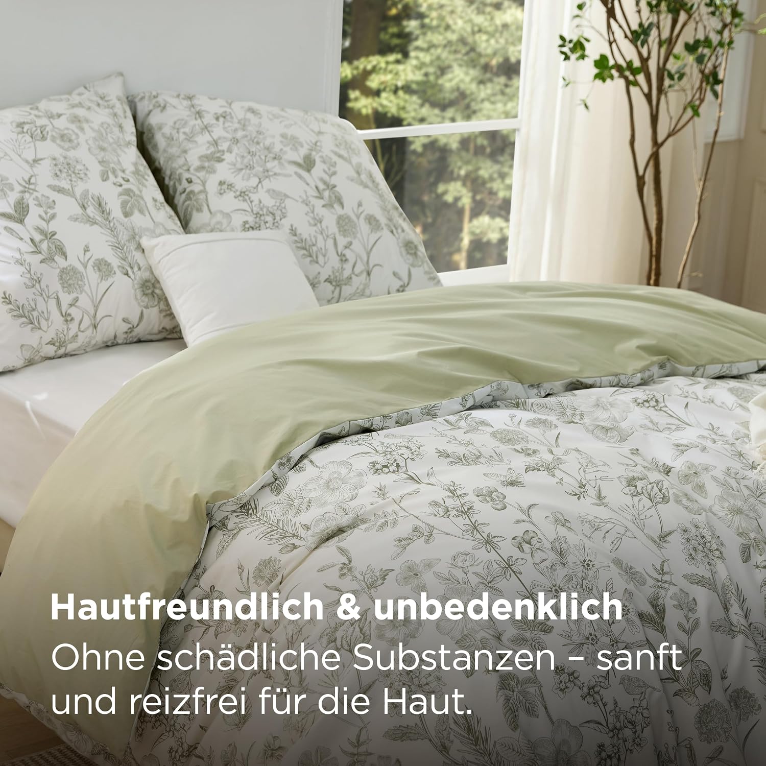 Detalle 2 de BEDSURE Bettwäsche 135x200 cm, 4-teilig – Baumwolle, 2 Bettbezüge + 2 Kissenbezüge, Wendepailletten-Design mit Reißverschluss