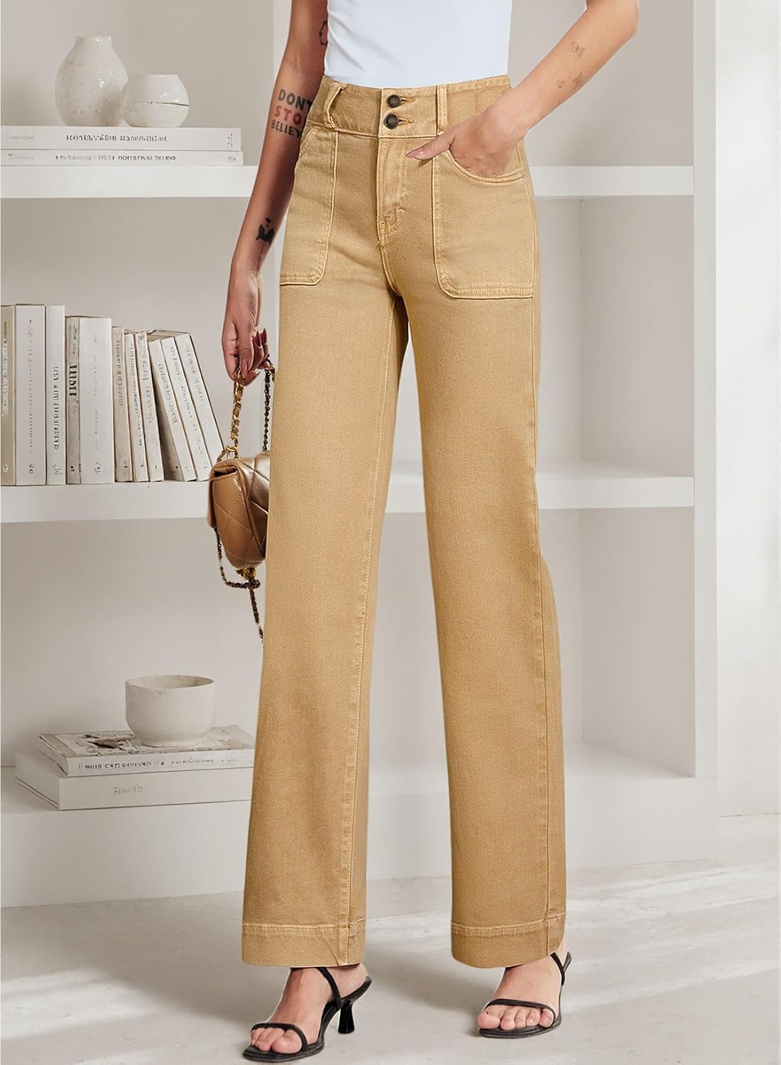 Thumbnail 2 de Sidefeel High Waisted Wide Leg Jeans
