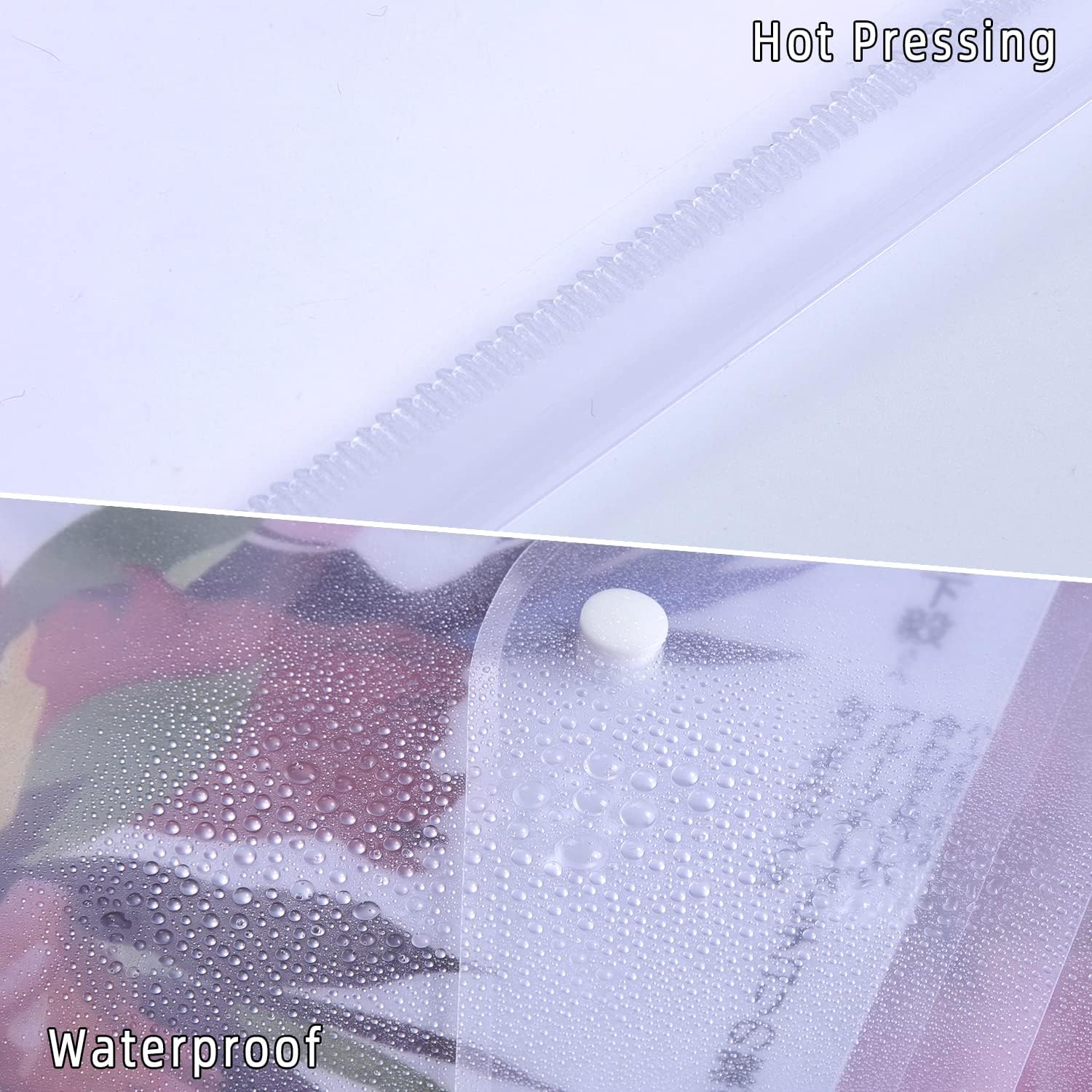 Thumbnail 3 de Clear Plastic Wallets 24Pcs – A4 File Document Paperwork Folder with Button